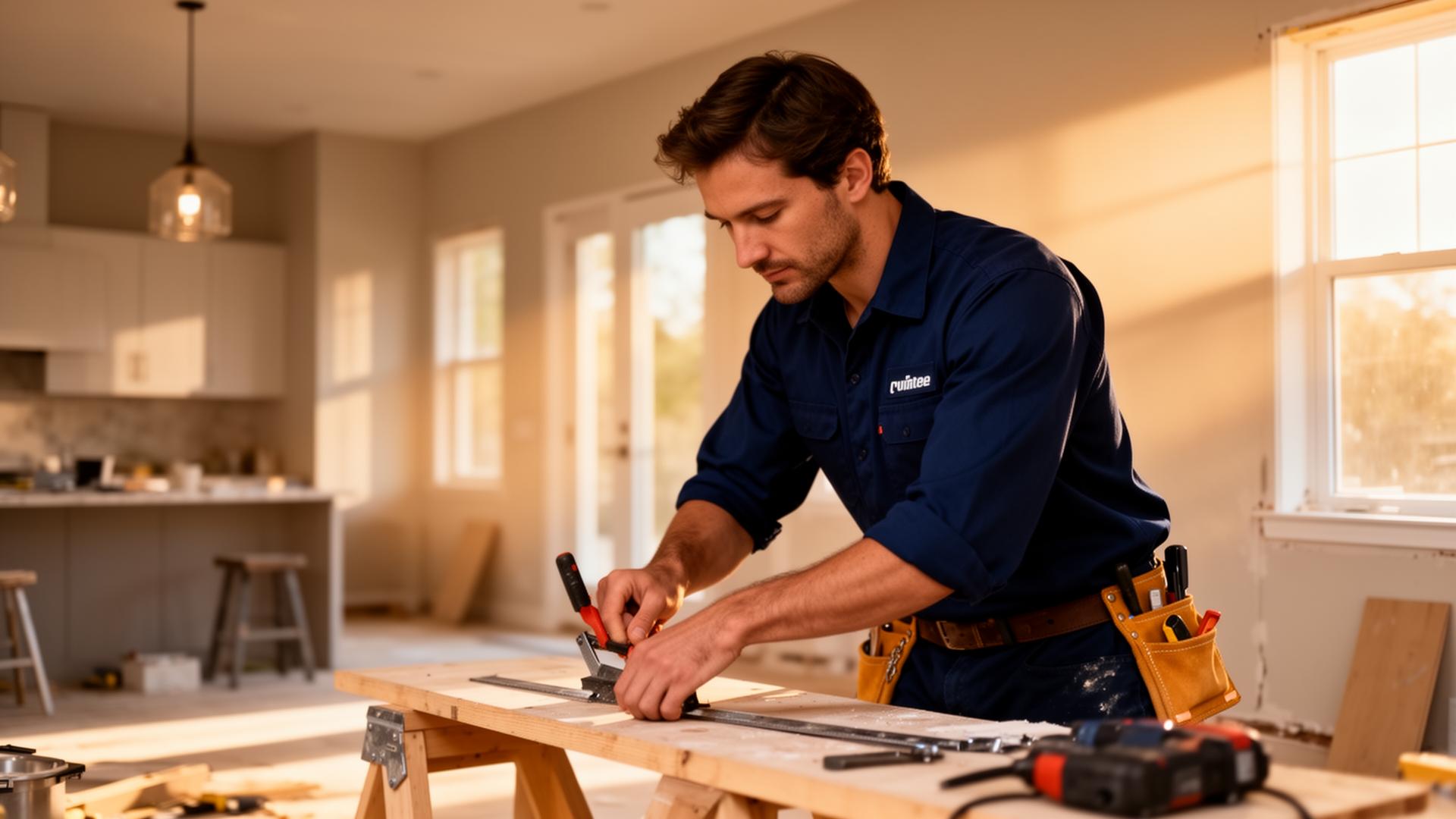Professional handyman at work